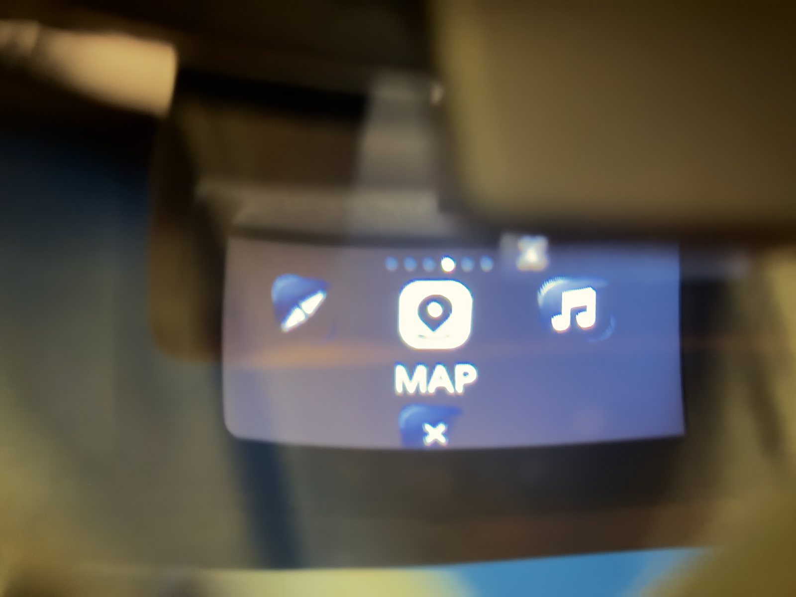 Rekkie 2026 in-goggle menu with MAP selected