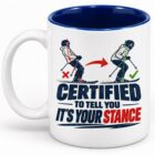 SkiCoach.Me 11oz ceramic mug, Certified to Tell You It's Your Stance design