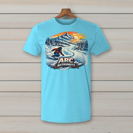 SkiCoach.Me Arc Authority t-shirt in Sky