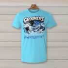 SkiCoach.Me Groomers Are for Recovery t-shirt in Sky