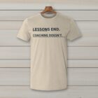 SkiCoach.Me Lessons End. Coaching Doesn't. t-shirt in Natural