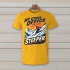 SkiCoach.Me My Other Office Is Steeper t-shirt in Gold