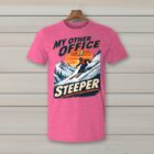 SkiCoach.Me My Other Office Is Steeper t-shirt in Heather Heliconia