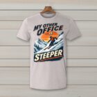 SkiCoach.Me My Other Office Is Steeper t-shirt in Ice Gray