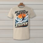 SkiCoach.Me My Other Office Is Steeper t-shirt in Natural