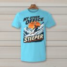 SkiCoach.Me My Other Office Is Steeper t-shirt in Sky