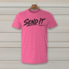 SkiCoach.Me Send It (Correctly) t-shirt in Heather Heliconia