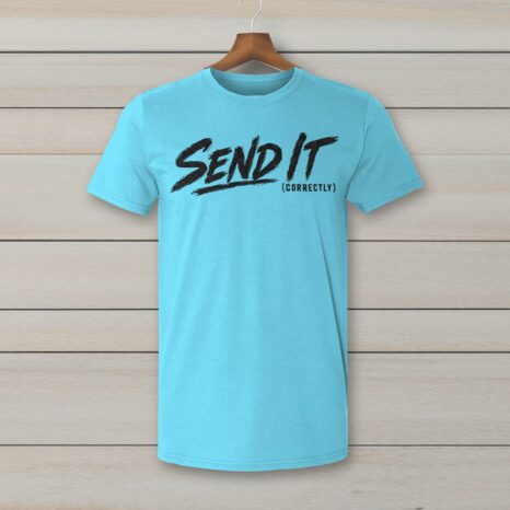 SkiCoach.Me Send It (Correctly) t-shirt in Sky