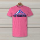 SkiCoach.Me Ski the Quiet Side t-shirt in Heather Heliconia