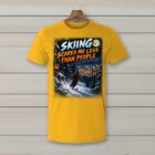 SkiCoach.Me Skiing Scares Me Less Than People t-shirt in Gold