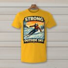 SkiCoach.Me Strong Outside Ski t-shirt in Gold