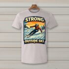 SkiCoach.Me Strong Outside Ski t-shirt in Ice Gray