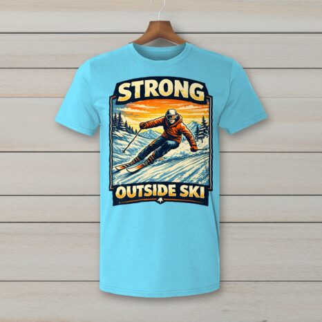 SkiCoach.Me Strong Outside Ski t-shirt in Sky