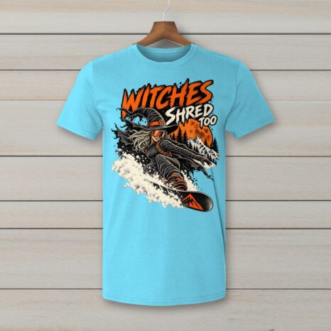 SkiCoach.Me Witches Shred Too t-shirt in Sky